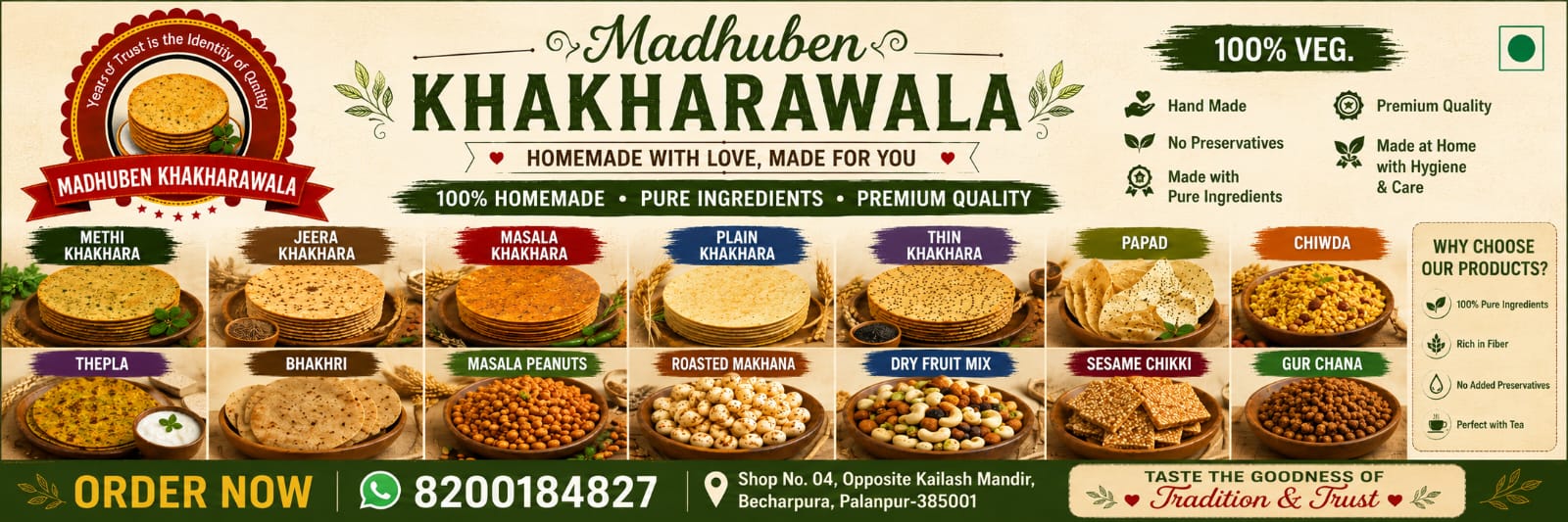 Madhuben Khakharawala — Fresh Homemade Gujarati Khakhara